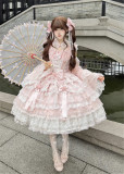Cherry Petals and Slumber Dreams - Chinese Qi Birthday Tea Party Hime Princess Lolita JSK and Accessories