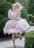 Bramble Rose -The Roses in The Palace- Floral Classic Sweet Lolita JSK Set and Accessories
