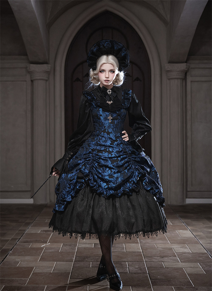 US$ 104.99 - Miss Cube -Midnight Lily- Elegant Classic Lolita JSK