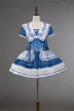 Twins Bear -Vintage Navy Bear- Low Waist Sweet Sailor Lolita OP Dress