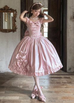 Silver Satin Box - Elegant Casual Classic Lolita OP Dress