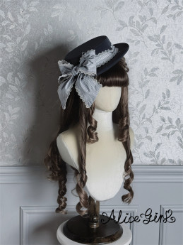 Alice Girl -Victorian Duke- Retro Elegant Classic Lolita Hat and Embroidered Badge