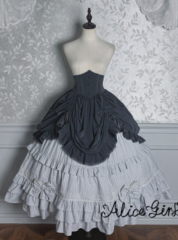 Alice Girl -Victorian Duke- Retro Classic Lolita Skirt and Corset Skirt with A Back Bow Tailing
