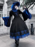 Eclipse Garden - Retro Victoria Vintage Gothic Lolita OP Dress, Blouse, Petticoat Underskirt and A Rosette