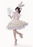 Rosedecheese -Alice in Wonderland- Elegant Sweet Lolita OP Dress, Rabbit Hat and Headbow