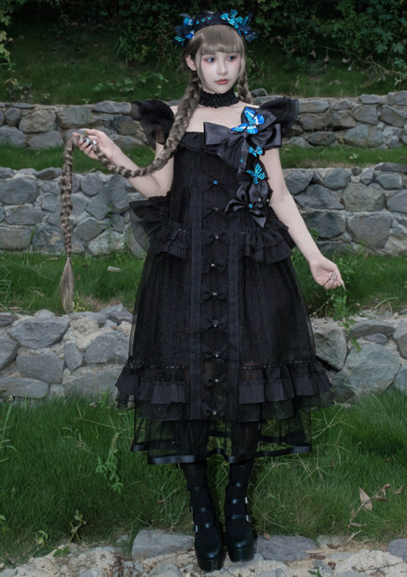 Para Circus -Cabinet of Curiosities II- Gothic Simple Casual Daily Wear A Shape Butterfly Lolita Dress