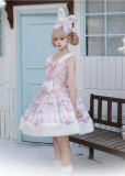 Cat Cake -The Birthday of the Little Rabbit- Cute Snowman Christmas Sweet Lolita JSK, Cape and Rabbit Headwear