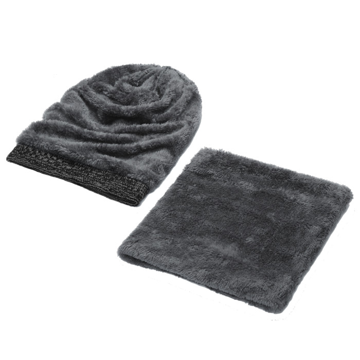 DJT FASHION Unisex Winter Knitted Hat and Scarf With Fleece Lining