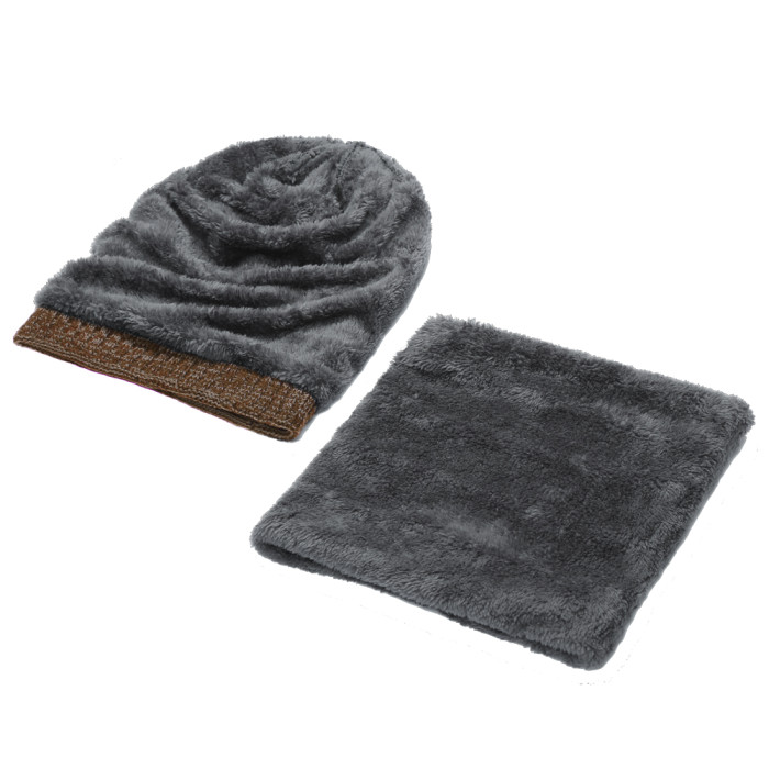 DJT FASHION Unisex Winter Knitted Hat and Scarf With Fleece Lining