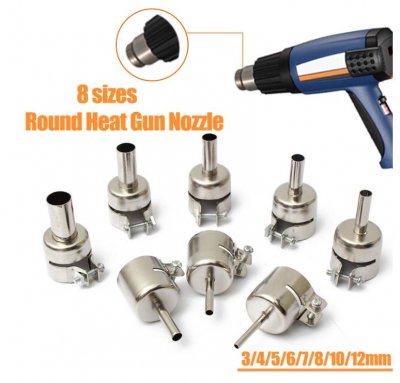 Heat Gun Nozzles Heat Air Guns Nozzle f 850//858 Hot Air Soldering Station 3-12mm
