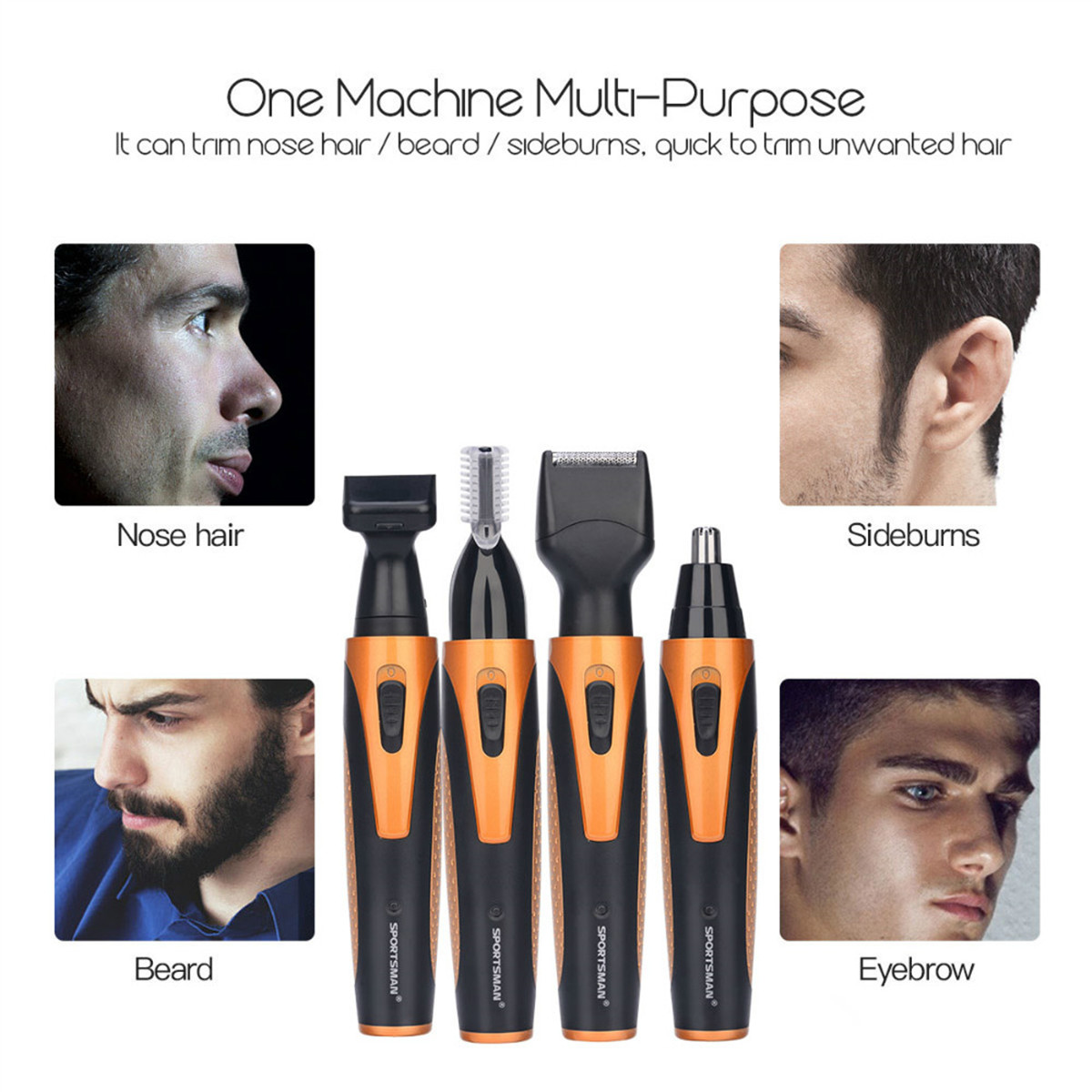 trimming eyebrows with beard trimmer