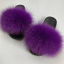 Furry Slippers Flat Half-drag Slippers