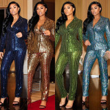 Slim Slimming Fashion Sequined Small Suit Fried Street Two-piece Suit