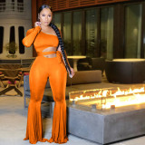 Fashion Sexy Sloping Shoulder Wide Leg Jumpsuit With Removable Belt