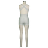 Tight-fitting Solid Color Yoga Wear Sleeveless One-piece