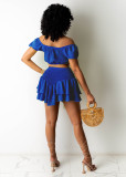 Sexy Off Shoulder Chest Wrap Top Mini Skirt Two Piece Outfits
