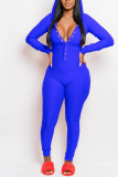 Women's Long Sleeve Hooded Button down Sleepwear Jumpsuit