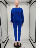Women Pullover Long Sleeve Sweatshirt Pants 2 Piece Set