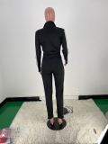 Women's Patchwork Long Sleeve Zipper Jacket Pants Set