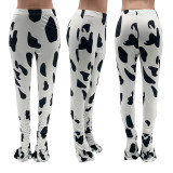 Wholesale Women Digital Cow Pattern Print Slim Leggings