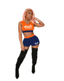 Women's Fashion Casual Contrasting Color Sleeveless Shorts Two-Piece Set