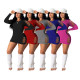 Home Burning Flower Dress Pure Color Short Skirt