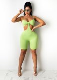 Solid Color Pit Strip Tight-Fitting Sling Jumpsuit