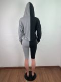 Two-Color Matching Jogging Three-Piece Suit