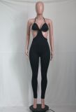 Sexy Suspender Solid Color Casual Jumpsuit