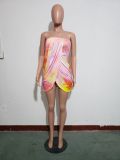 Printed Sleeveless Sexy Dress Skirt