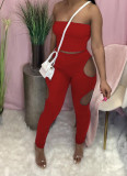 Two-Piece Sexy Wrapped Chest Hole Trousers