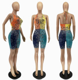 Fashion Sexy Multicolor Print Stitching Jumpsuit