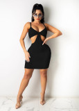 Hanging Straps Wrapped Chest Hollow Sexy Short Dress