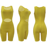 Sexy Back Invisible Zipper Solid Color Jumpsuit