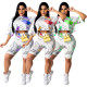 Casual Printed Short-Sleeved Shorts Spring And Summer Two-Piece Suit