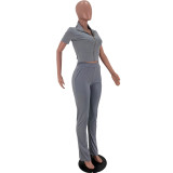 Sportswear, Running Clothes, Sports Pants, Summer Two-Piece Stand-Up Collar