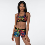 Two-Piece Slim Personalized Printed Sports Suit