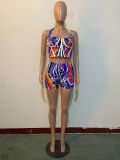 Printed Sexy Suit Casual Round Neck Two-Piece Sports