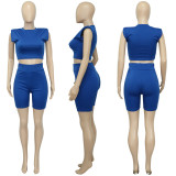 Women's Sports Two-Piece Casual Set With Shoulder Pad Sleeves