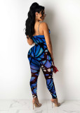 Spring And Summer Color Printing Sexy Strappy Jumpsuit