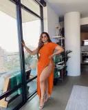 Sexy Plus Size High Slit Tie Rope Dress