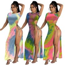 Tie-Dye Irregular Sexy Dress Nightclub