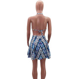 Personalized Plaid Two-Piece Pleated Skirt