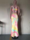 Casual Fashion Elegant Digital Tie-Dye Printing Long Skirt