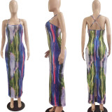 Fashion Sexy Tie-Dye Printed Personalized Dress