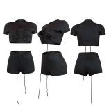 Featured Sexy Strappy T-Shirt Shorts Set