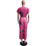 Fashion Tie-Dye Irregular Print Dress