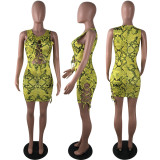 Snakeskin Print Women's Tight Dress