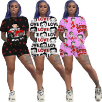 Cartoon Letter Printing Two-Piece Set