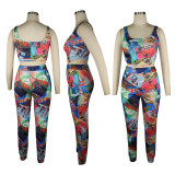 Liberty Random Printed Vest And Trousers Suit